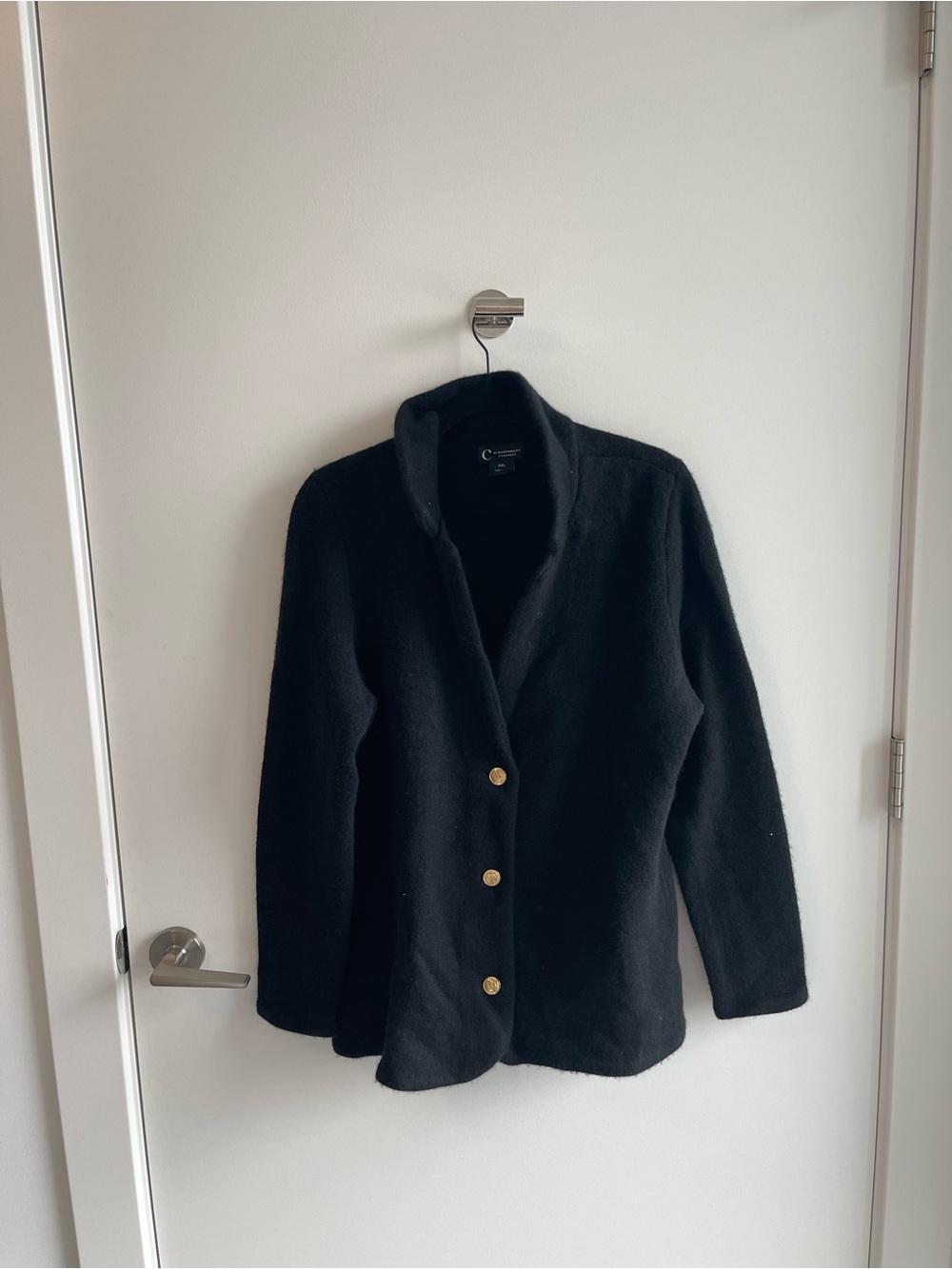 C By Bloomingdales Black Women's Button-Front Jacket